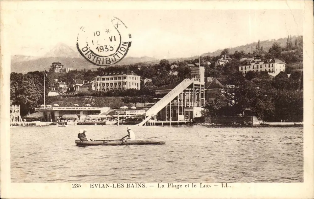 Evian-les-Bains — Die Strand und das See — L.I. — n°235 - Vorderseite