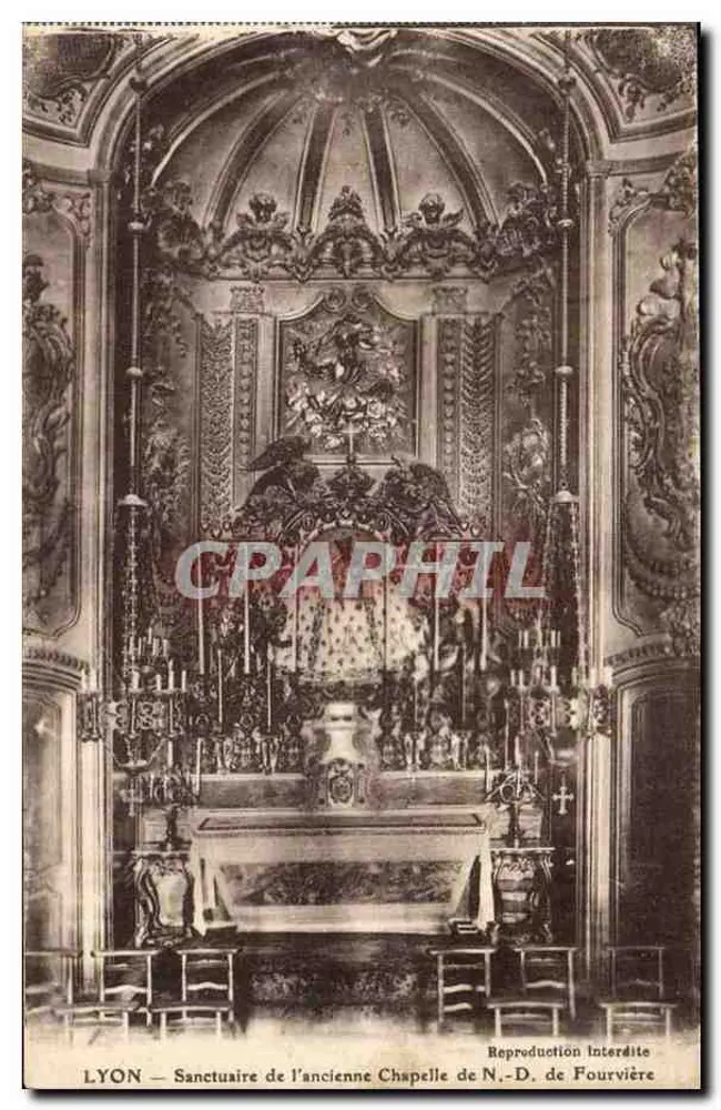 LYON — Heiligtum der alten Kapelle Notre-Dame de Fourvière - Vorderseite