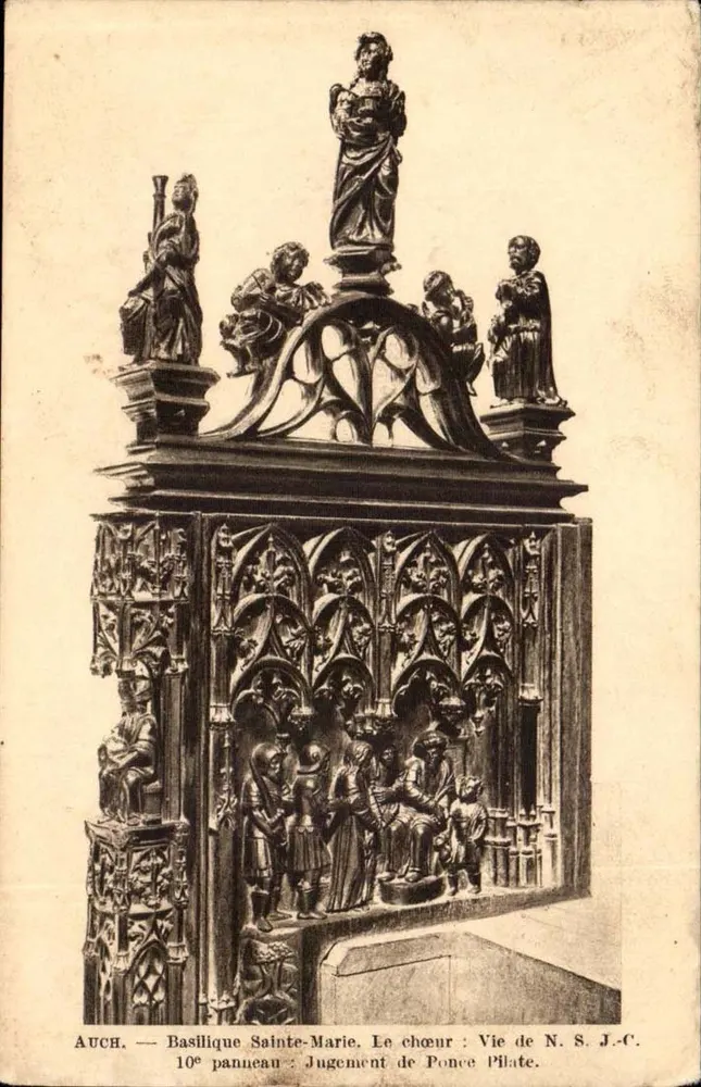 Auch — Basílica de Santa Maria, 10º painel: Julgamento de Ponce Pilato - Frente