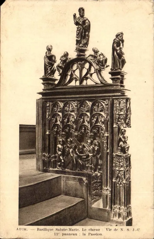 Auch — Basiliek van Sint-Maria. Het koor : 11e panel : Leven van N.S. Jezus-Christus, de Passie - Voorkant