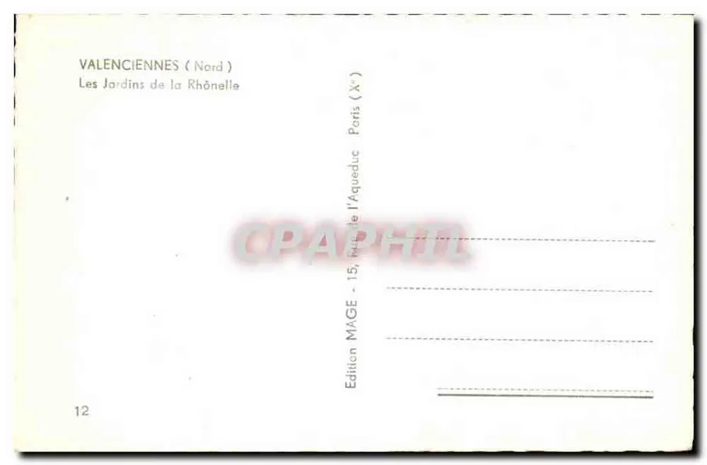 Die Gärten der Rhônelle — Valenciennes (Nord) — Edition MAGE - Rückseite