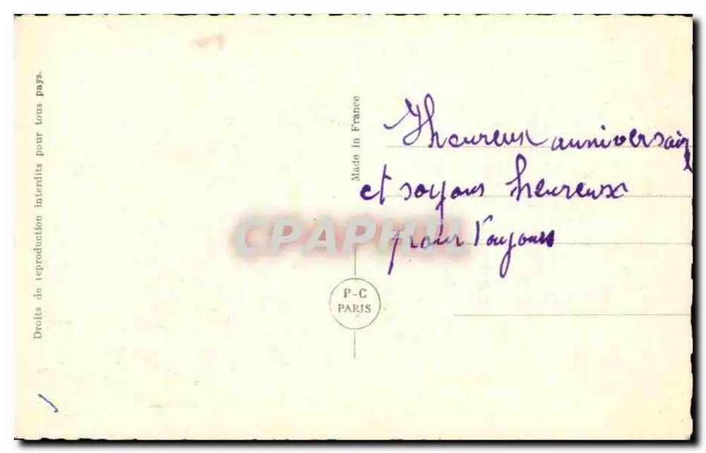 Liebe — Paar im Kuss — P-C PARIS n°4055/1 - Rückseite