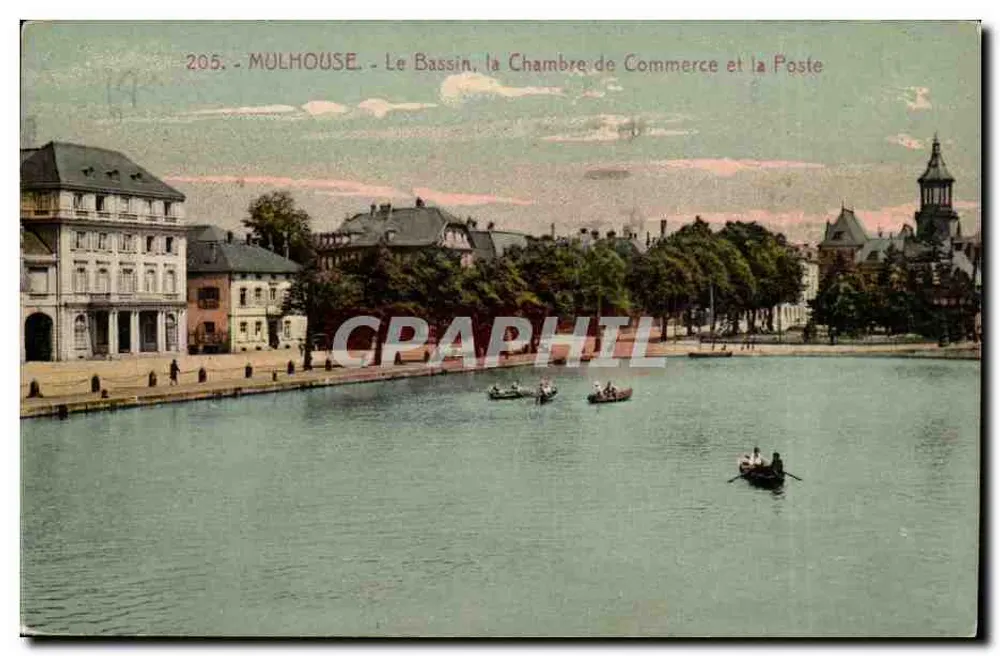 Mulhouse - Der See, das Handelsamt und das Postamt - Vorderseite