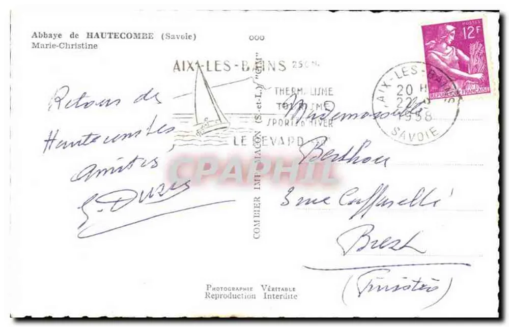 Estatua de Marie-Christine — Abadía de Haute-Côme — S. Alberston, 1881 - Reverso