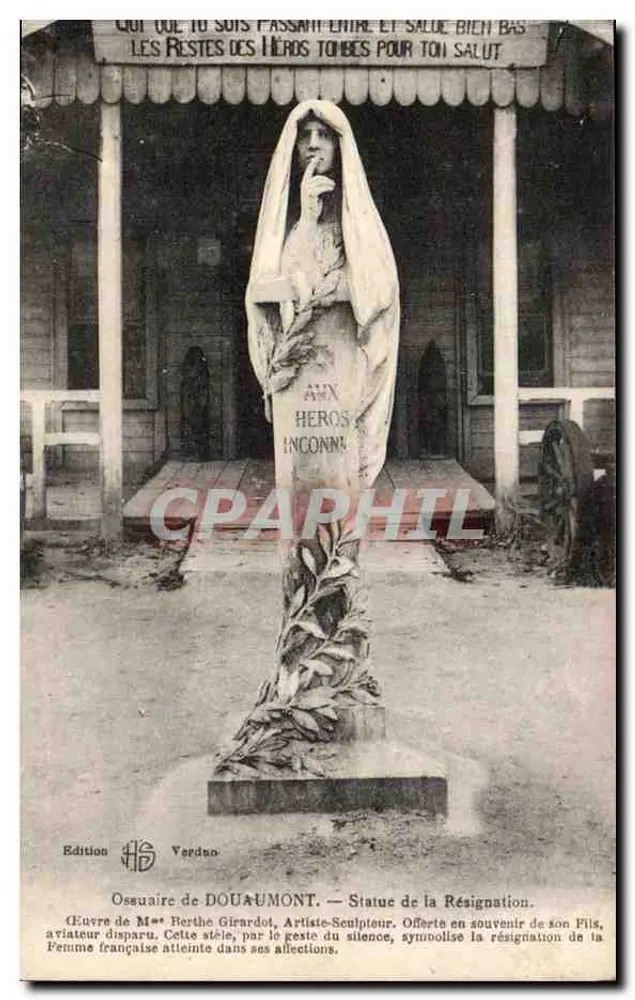 Ossuário de Douaumont — Estátua da Ressignação — Edição Verduno - Frente
