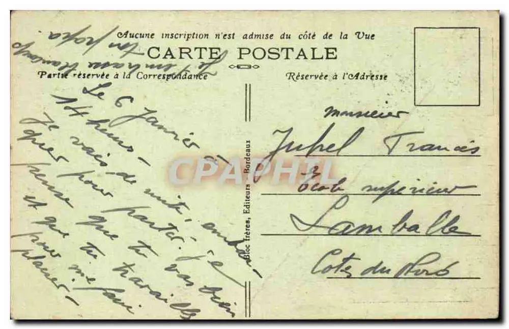 Bordeaux — O Hotel de Ville — B.R. — 48 - Verso