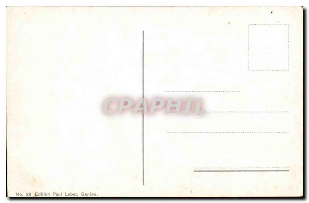 Lac Léman, Île de Salagnon und die Dents du Midi — Edition Paul Labet, Genf, Nr. 29 - Rückseite