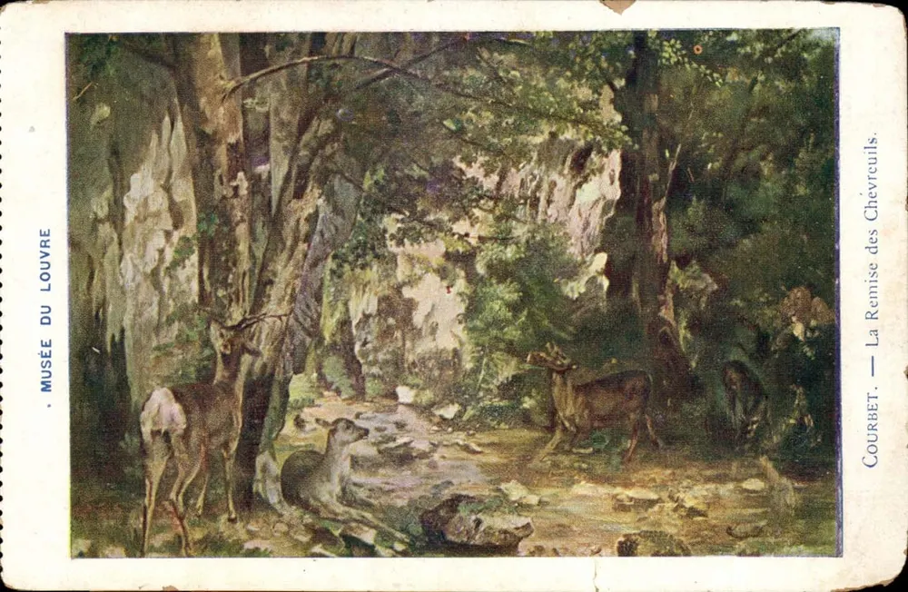 Die Rückkehr der Rehirsch — Musée du Louvre — Courbet - Vorderseite