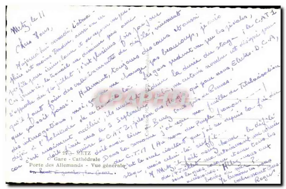 Metz — Lembrete de Metz — Editor não identificado, número de série não visível - Verso