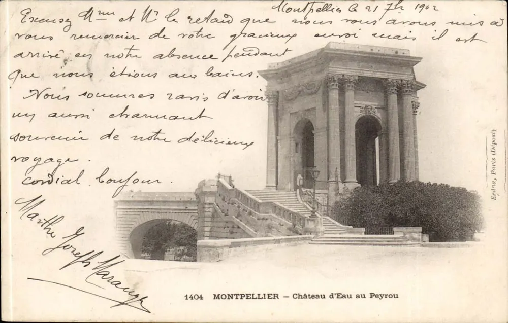 Montpellier — Château d'Eau no Peyrou — Editor Eydoux, Paris (Depositado) n°1404 - Frente
