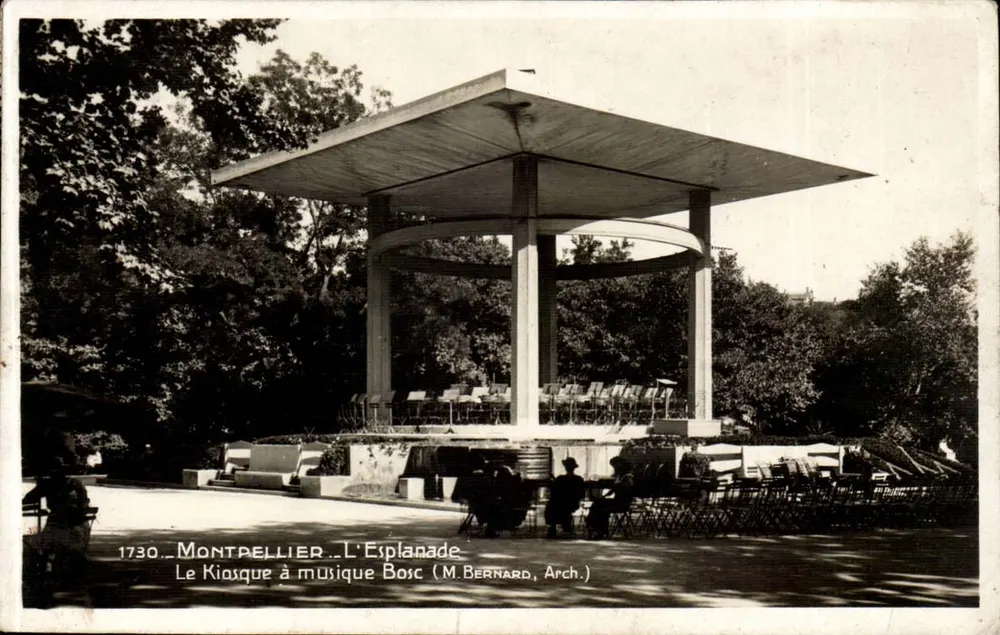 Montpellier - L'Explanade - El Kiosco Musical Bosc (M. Bernard, Arch.) - Anverso