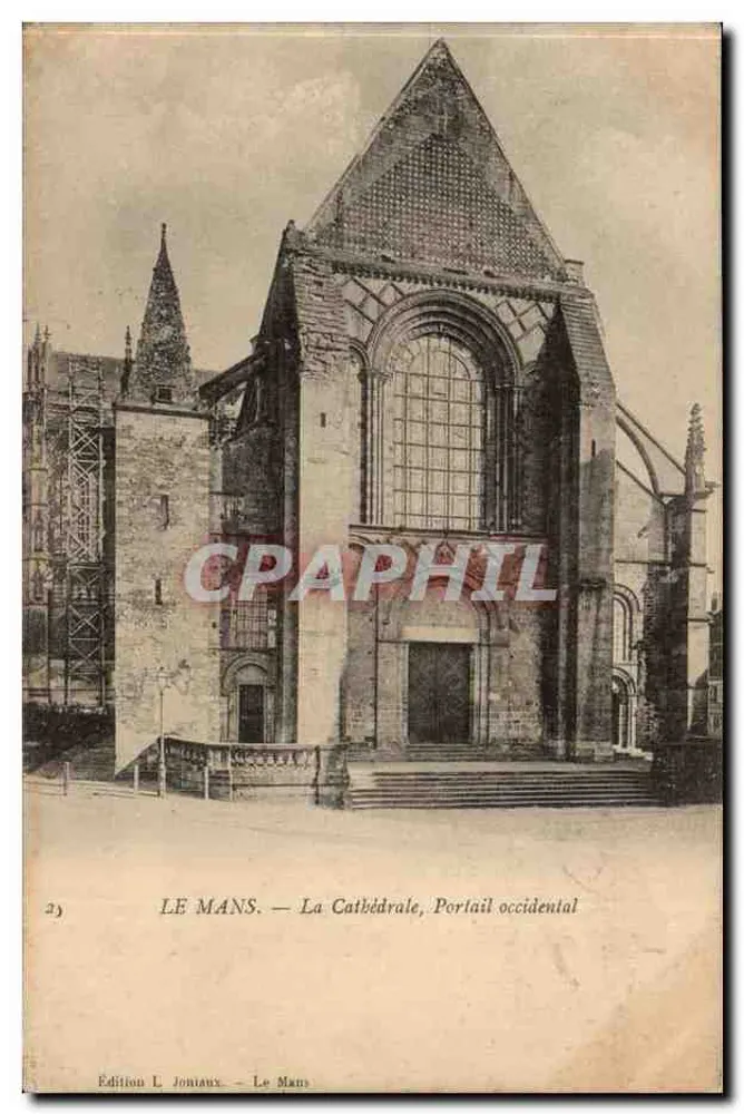 Le Mans — A Catedral, Portal ocidental — Edição L. Joniaux - Frente