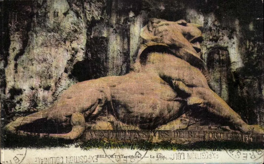 Belfort - Le Lion — Pomnik Obronców Belfortu — Wystawa Kolonialna 1904 - Awers