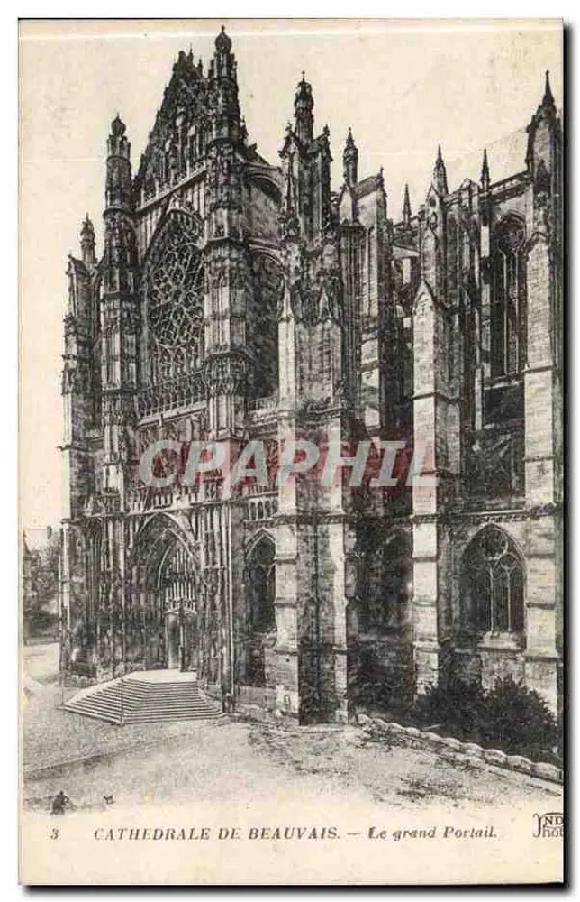 Catedral de Beauvais — O grande Portal — JND Phot. - Frente