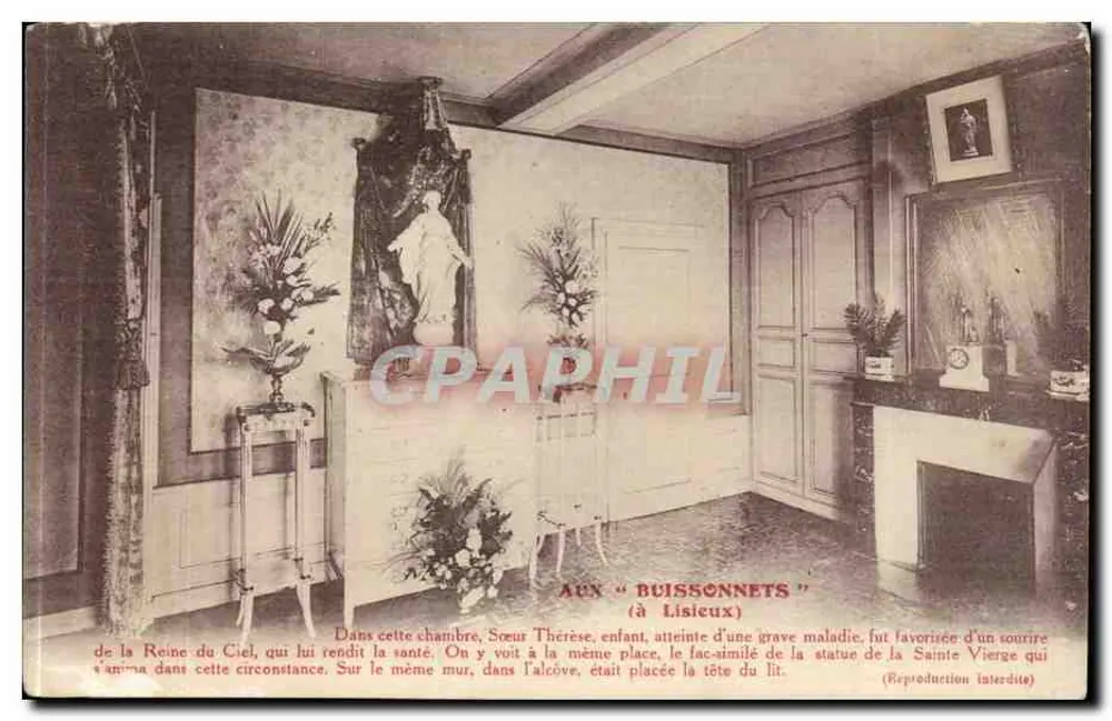 Quarto da Irmã Thérèse em Lisieux — Nos « Buissonnets » — Simi-Bromure A. Breger Frères, Paris - Frente