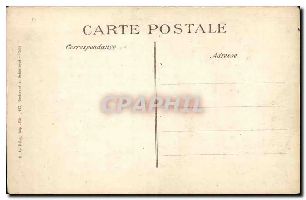Reims — Innenansicht der Kathedrale nach dem Bombenangriff — Verlag K. Le Daley, Paris - Rückseite