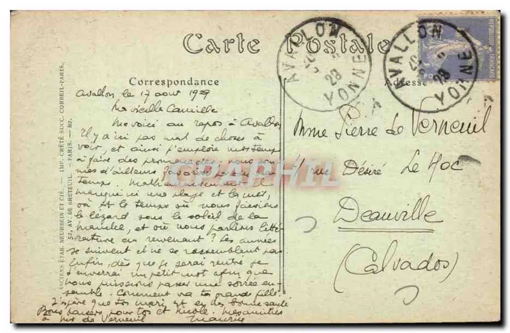 Avallon — As margens do Cousin — JND Hot. n°281 - Verso