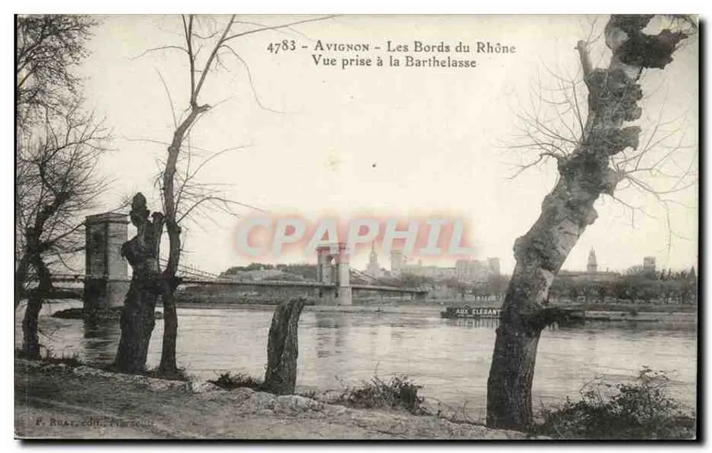 Avignon - Les Bords du Rhône — Ansicht vom Barthelasse — F. Ruat, Verlag Paris - Vorderseite