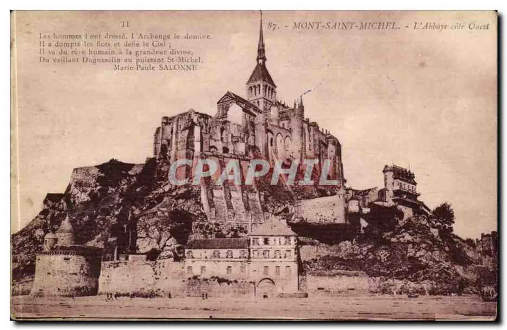 Mont-Saint-Michel — A Abadia do Lado Oeste — J. Nozais, editor - Frente