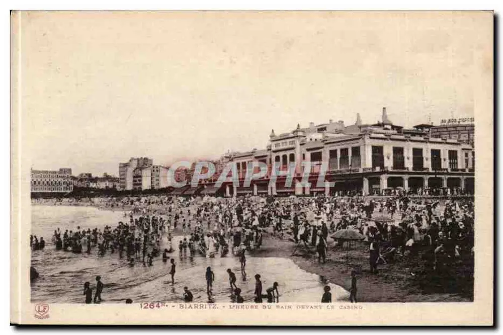 Biarritz - O Horário do Banho diante do Casino — Phototype Labouche, n°1264 - Frente