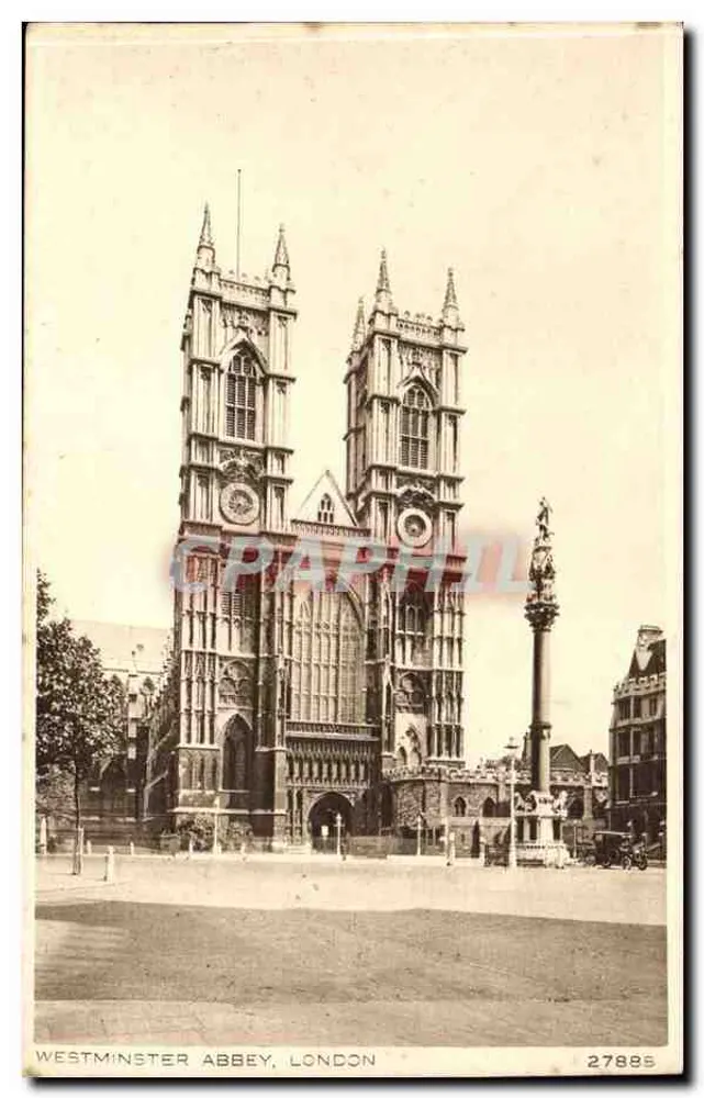 Westminster Abbey, London — Ansicht der Fassade und des Denkmals — B.P. Co. Ltd. Nr. 27885 - Vorderseite