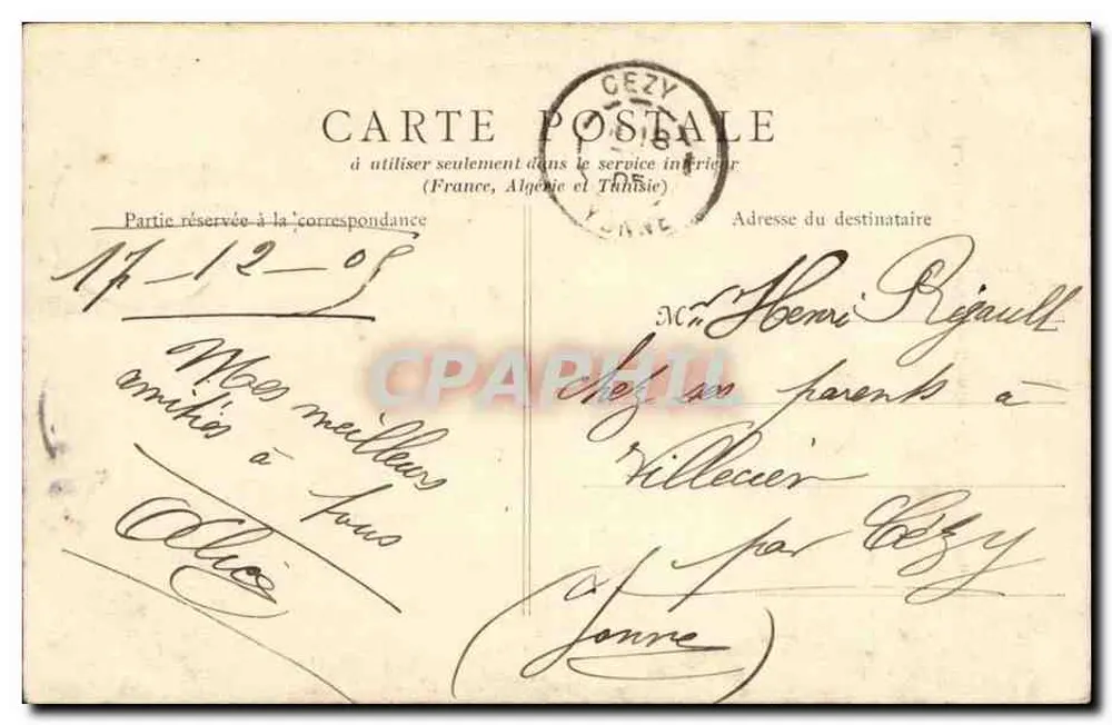 Avallon — Tal des Cousin — Die Brücke der Wächter — B. F., Paris - Rückseite