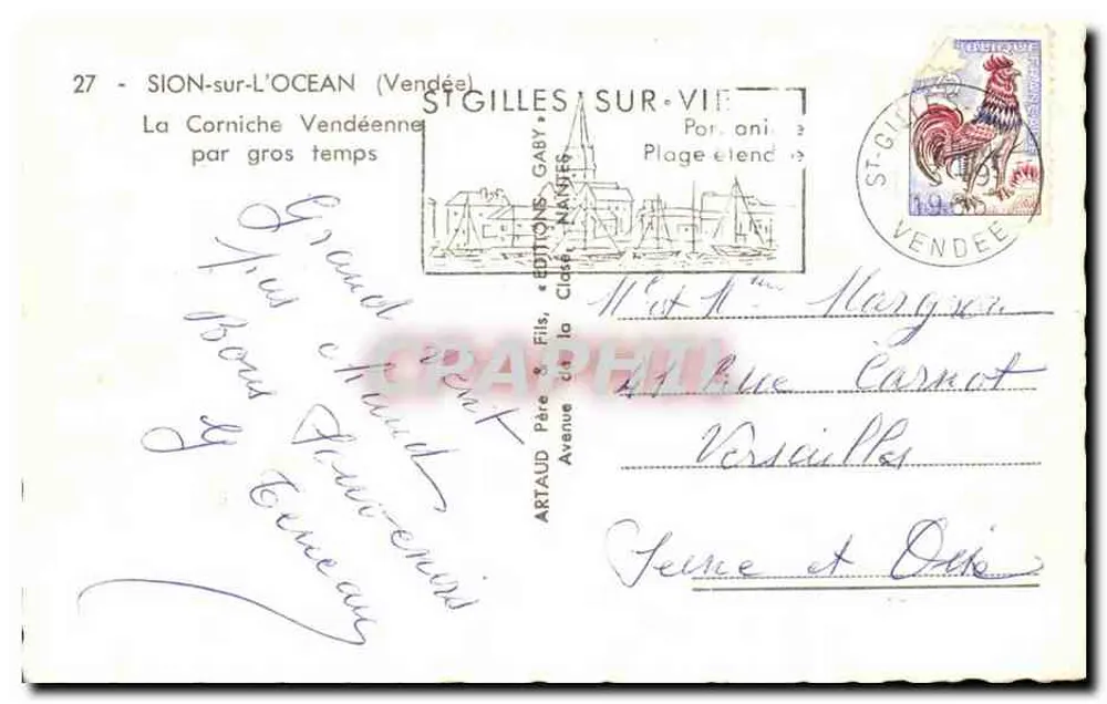 Sion-sur-Ocean (Vendée) — Die vendéische Küste bei Sturm — Gaby - Rückseite