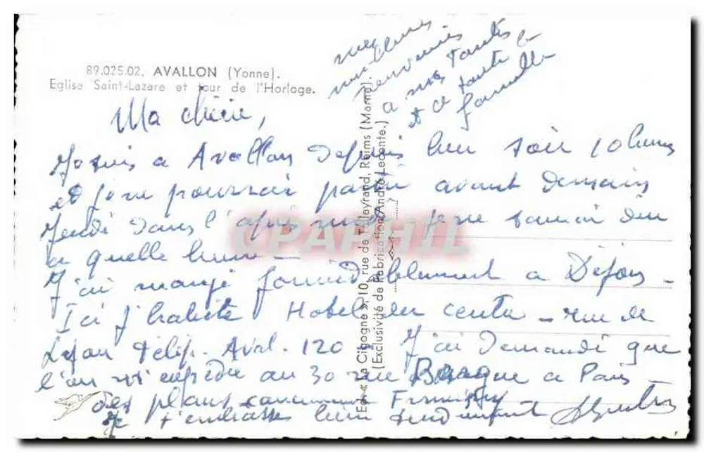 Avallon (Yonne) — Kirche Saint-Lazare und Turm der Uhr — La Cigogne - Rückseite