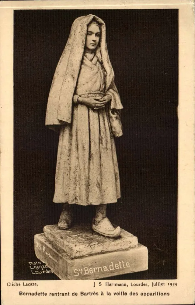 Schwester Bernadette — Statue in Lourdes, Juli 1934 — Photo Lacaze - Vorderseite