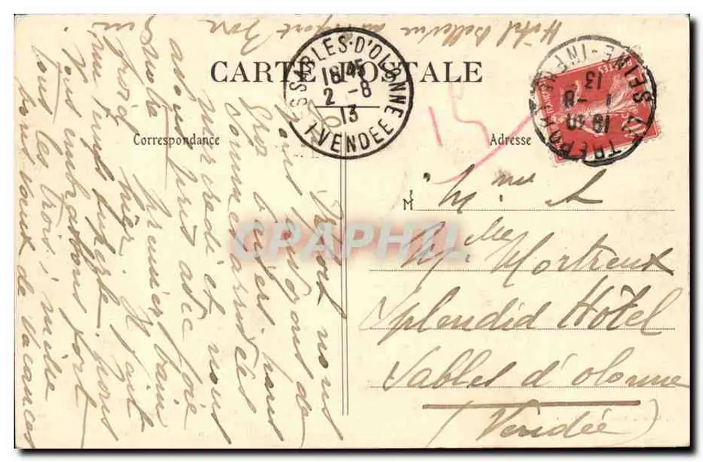 Le Tréport — Vagnes an der Mole an einem stürmischen Tag — n°125 - Rückseite