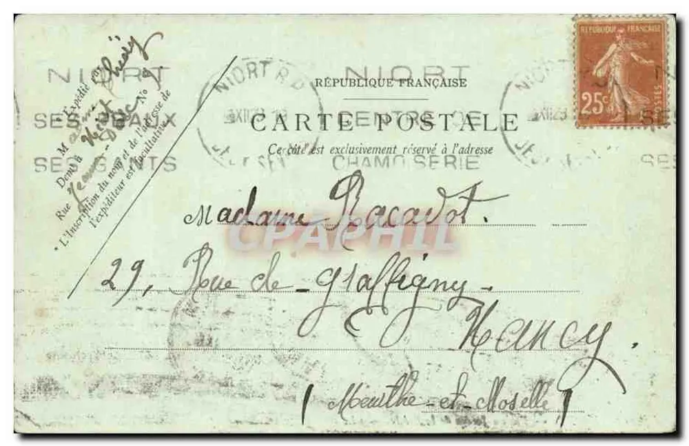 Jardim da Brèche — Niort — editor anônimo, série não identificada - Verso