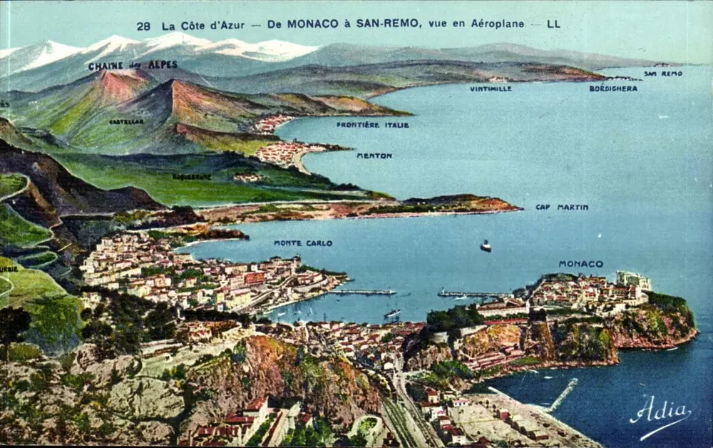 A Costa do Azul — De MONACO a SAN-REMO, vista de avião — LL — Adia - Frente