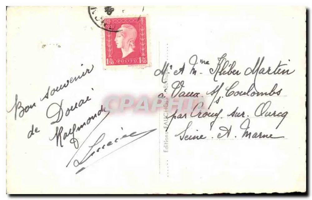 Lille. Porta de Roubaix — Monumento histórico — Edições Fauchon & Béchard, n°28 - Verso