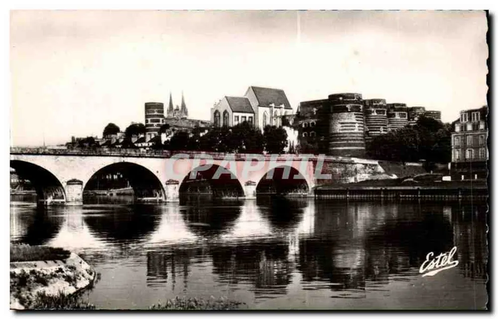 Angers — Brücke der Niederen Kette, Schloss und Kathedrale — Estel - Vorderseite