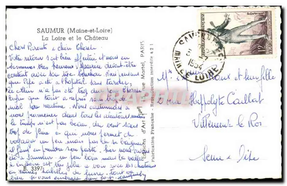 Saumur (Maine-et-Loire) — A Loire e o Castelo — Éditions Française - Verso