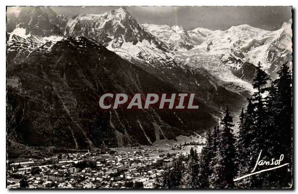 Chamonix — Allgemeiner Blick, L'Aiguille du Midi und der Mont Blanc — Jamsol - Vorderseite