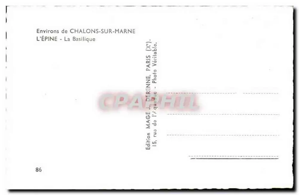 A Espinha - A Basílica — Ao redor de Châlons-sur-Marne — Edição MAGE - Verso