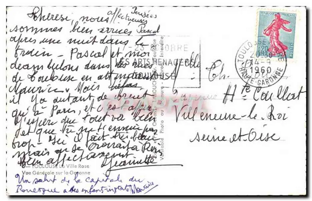 Allgemeiner Blick über die Garonne — Toulouse — Verlag: Les Arts Ménagères - Rückseite