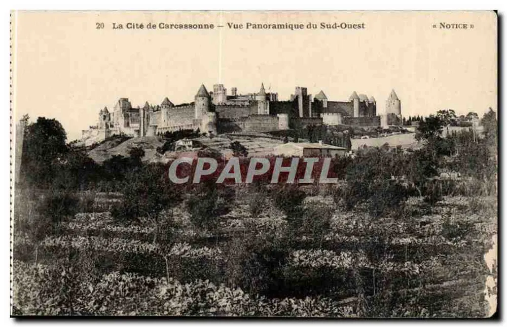 Die Stadt Carcassonne — Panoramablick von Südwesten — Notice n°20 — Michel Jordy - Vorderseite