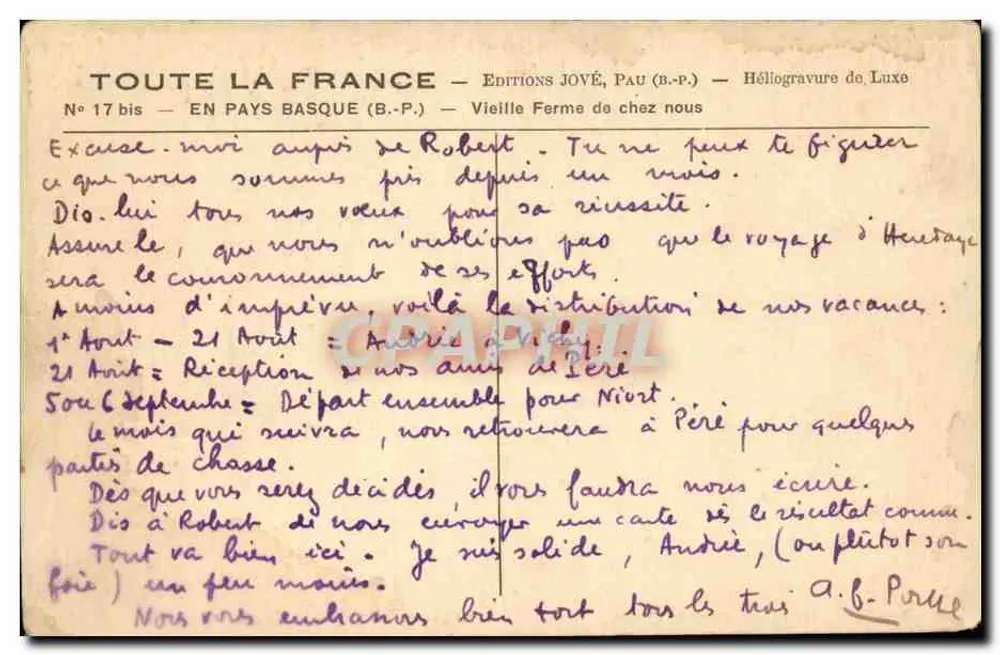 Alte Farm — Baskenland — Éditions Jové, Pau (B.P.) - Rückseite