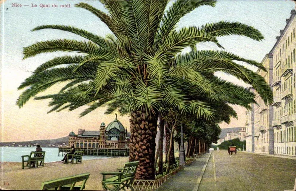 Nice — O Quai do meio-dia. — Edição União Postal Universal - Frente