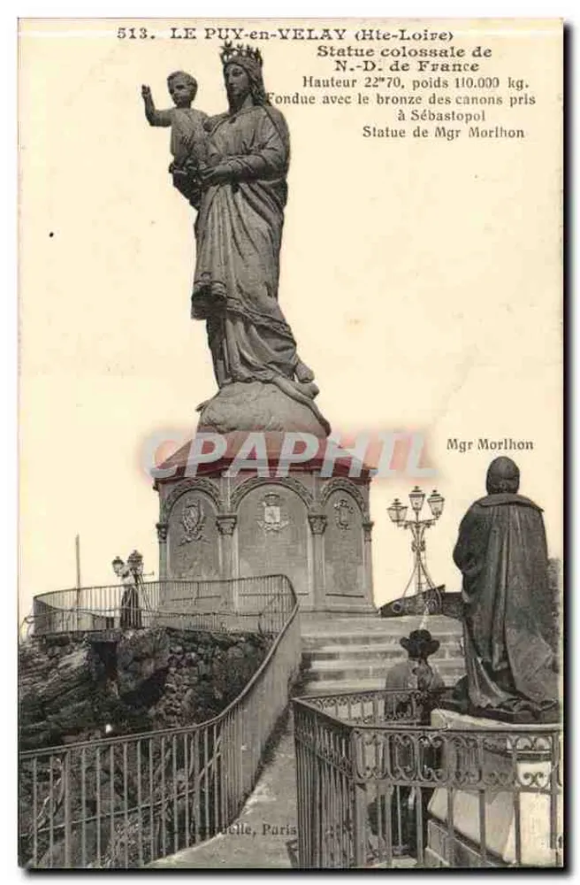 Le Puy-en-Velay (Hte-Loire) — Kolossale Statue der N.-D. de France — Mgr Morlhon - Vorderseite