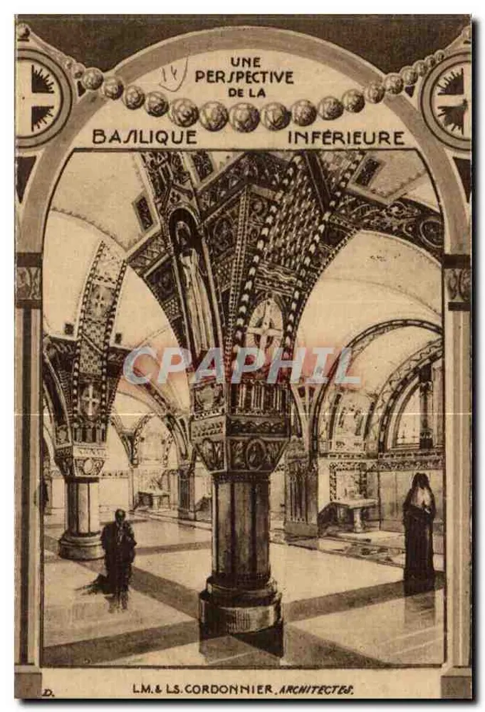 Basilika von Saint Thérèse von Lisieux — untere Perspektive — LM. & LS. CORDONNIER, Architekten - Vorderseite