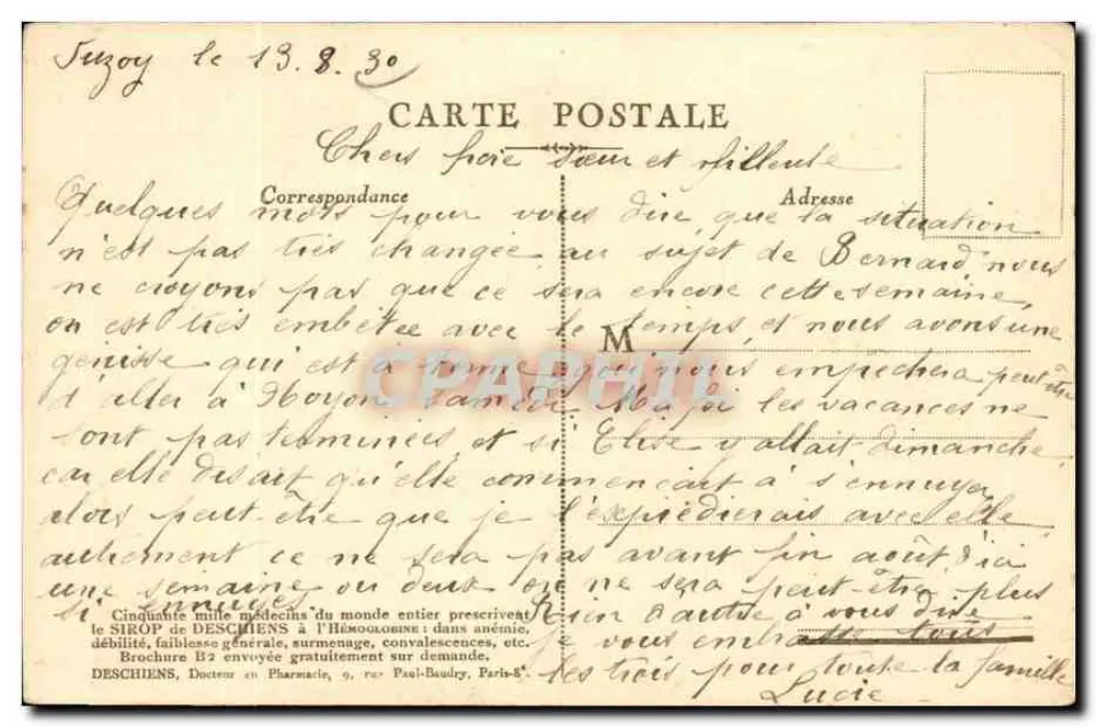 Palácio de Justiça — Oferecido por Hémoglobine Deschiens — editor não visível - Verso