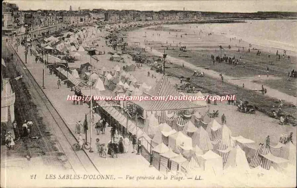 Les Sables-d'Olonne — Ogólny widok plaży — LL. nr 21 - Awers