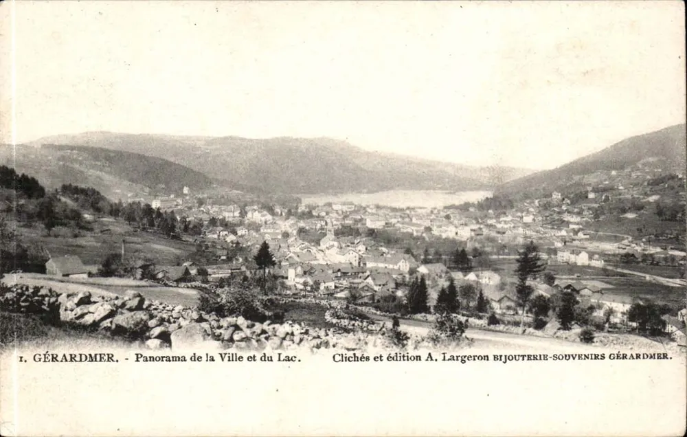 Gérardmer - Panorama der Stadt und des Sees — Fotos und Ausgabe A. Largeron Schmuck-Erinnerungsstücke Gérardmer - Vorderseite