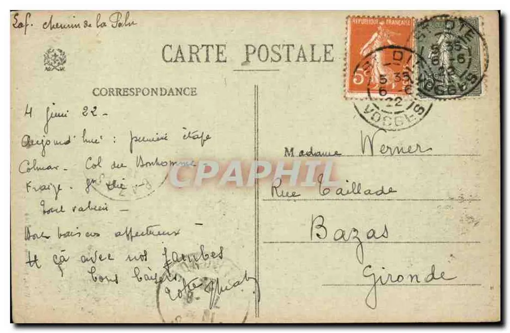 Saint-Dié (Vosges) — A Catedral — Ad. Woick, N° 3143 - Verso