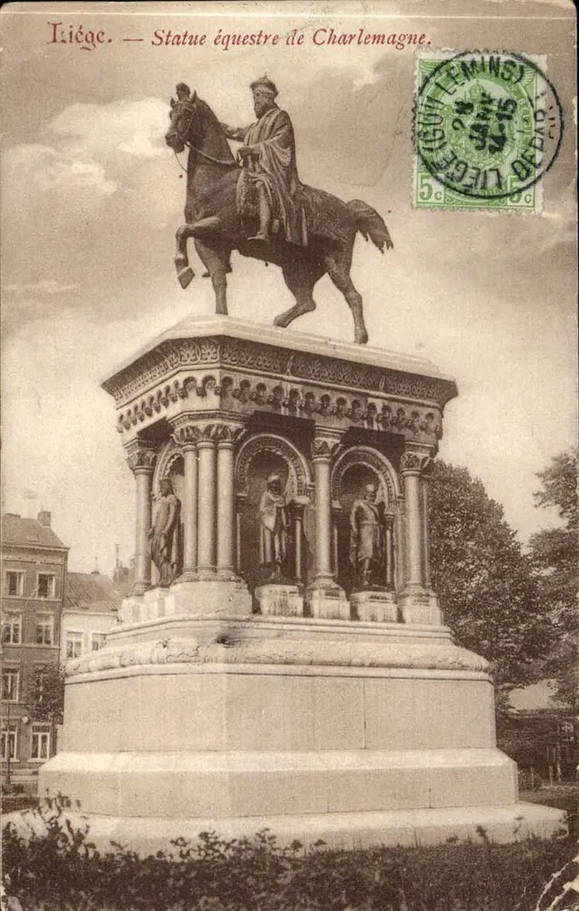 Liège — Reitende Statue Karls des Großen — Verlag LEMINS - Vorderseite