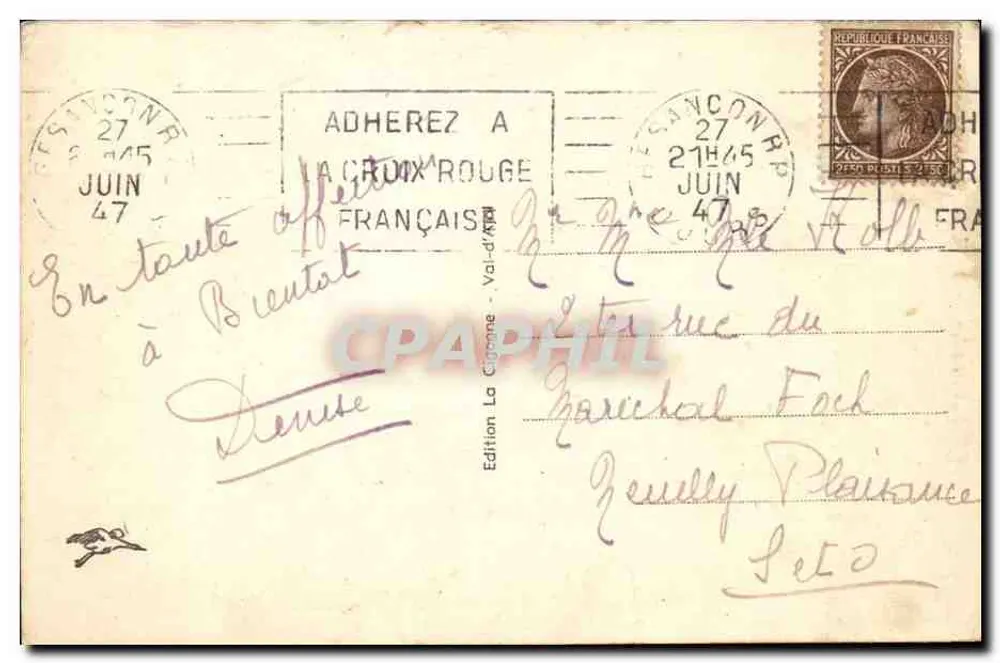 Besançon-les-Bains — A Cidadela — Edition La Cigogne, n° 2854 B - Verso