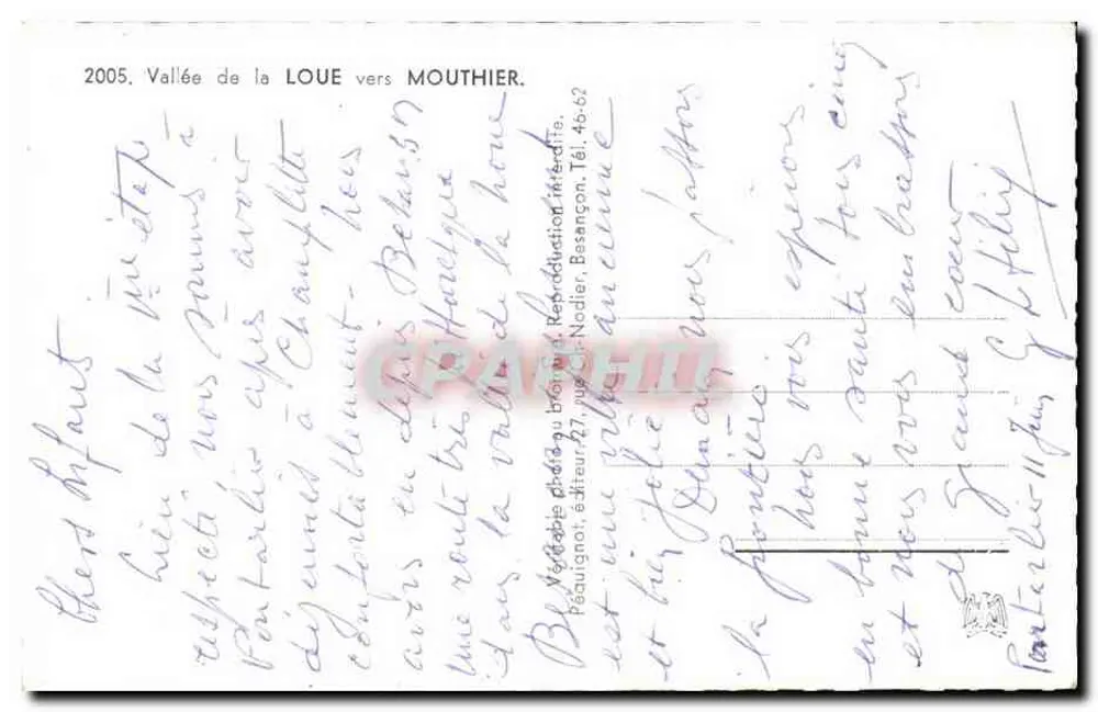 Vale da Loue perto de Mouthier — Péquui - Verso